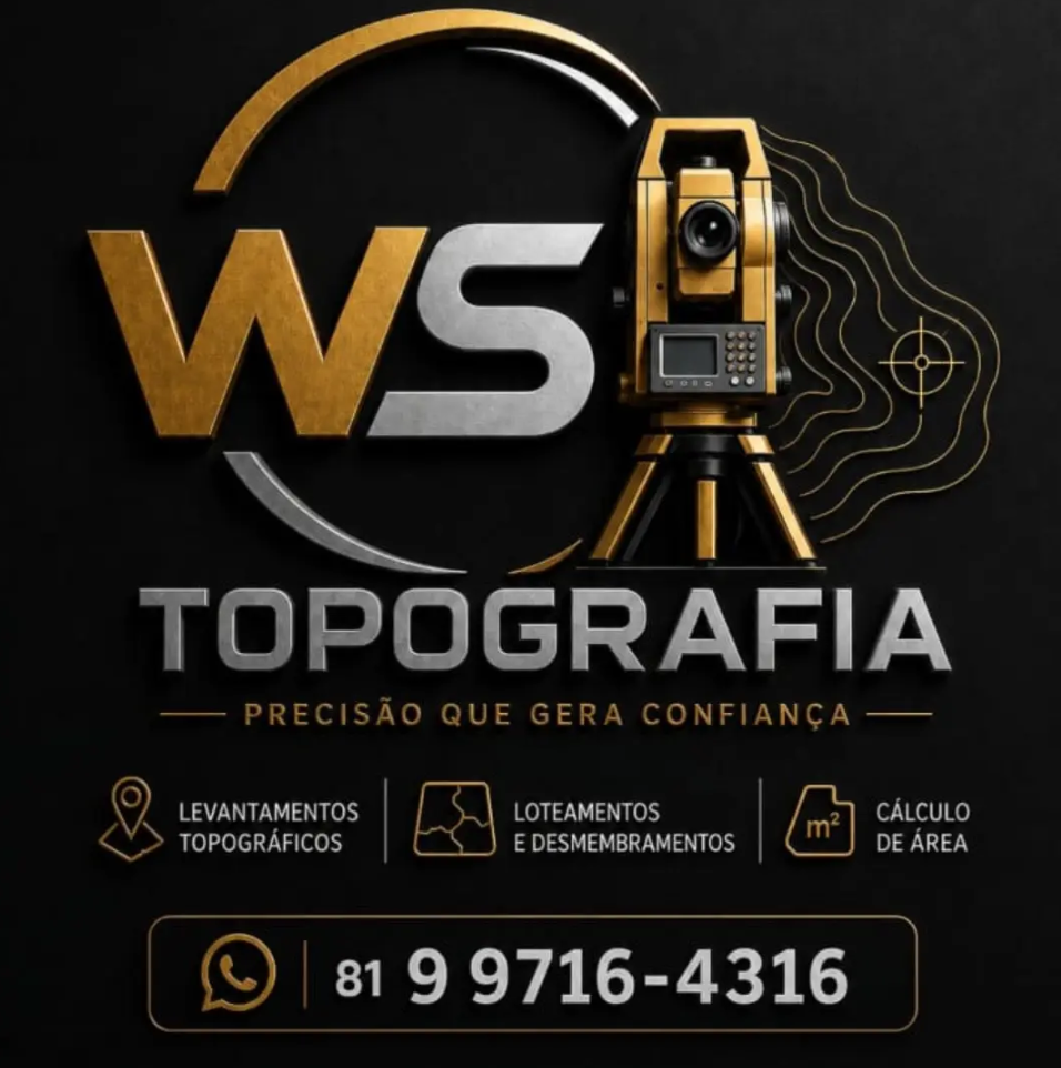 Logotipo oficial da WS Topografia
